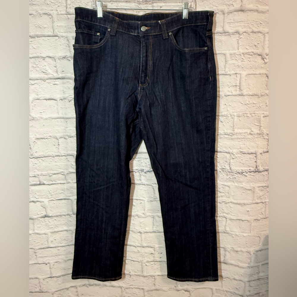 Men's Duluth Trading 40 Grit Dark Blue Jeans, 38x32